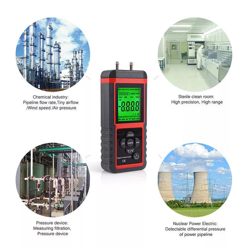 Digital Manometer Differential Air Pressure Meter ±2.999Psi Gauge High KPA  AUS