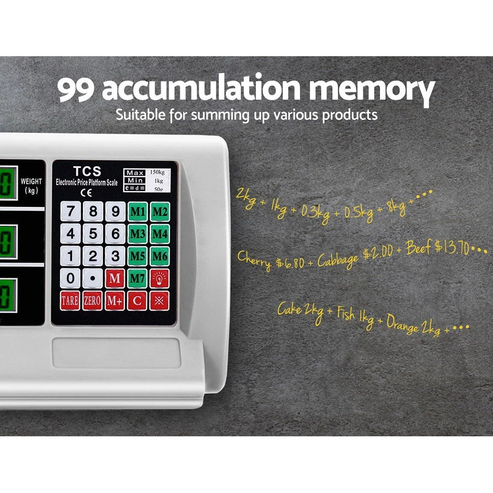 Scale Electronic Computing Digital Platform Floor Weighing 150kg x 50g