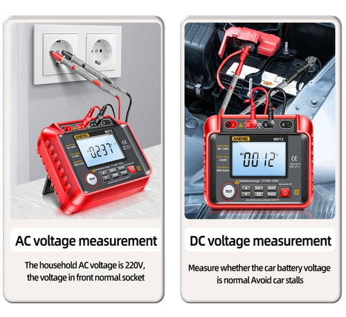 Insulation Resistance Meter Digital Megohmmeter Volt Tester Megger Voltmeter