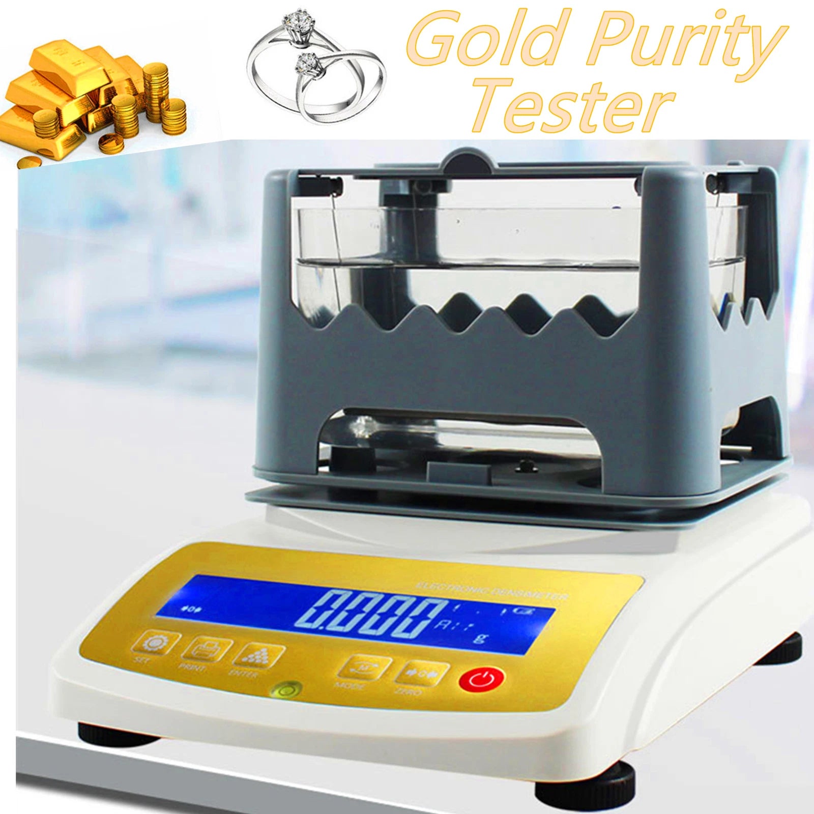 Gold Purity Precious Metal Tester Digital Electronic Metal Densimeter Density Meter 300g x 0.01g