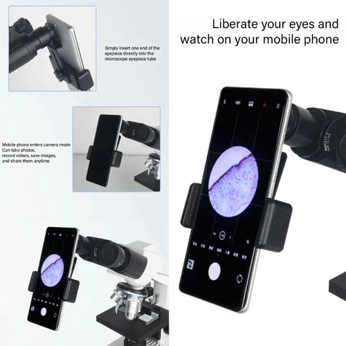 Phone Bracket Mount Clip for Stereo Biological Microscope 23.2mm Eyepiece 12.5X