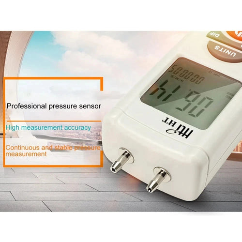 Manometer Digital Air Pressure Meter Differential Gas Tester Tool LCD Gauge HT-1890