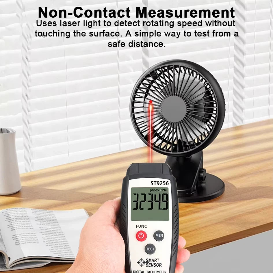 Tachometer Laser Photo Non Contact Digital RPM Tach Tester Meter LCD Speedometer ST926