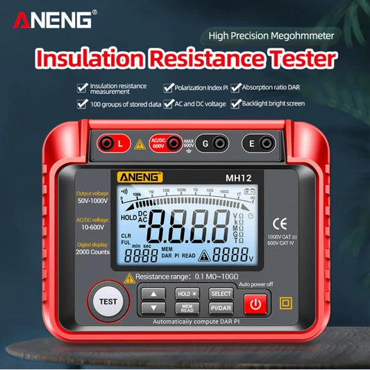 Insulation Resistance Meter Digital Megohmmeter Volt Tester Megger Voltmeter