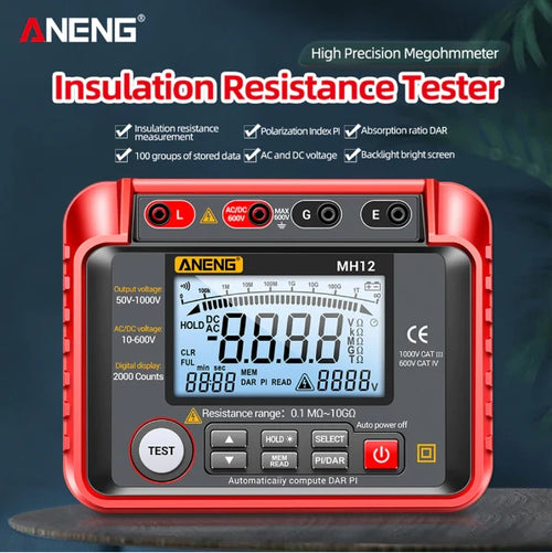Insulation Resistance Meter Digital Megohmmeter Volt Tester Megger Voltmeter