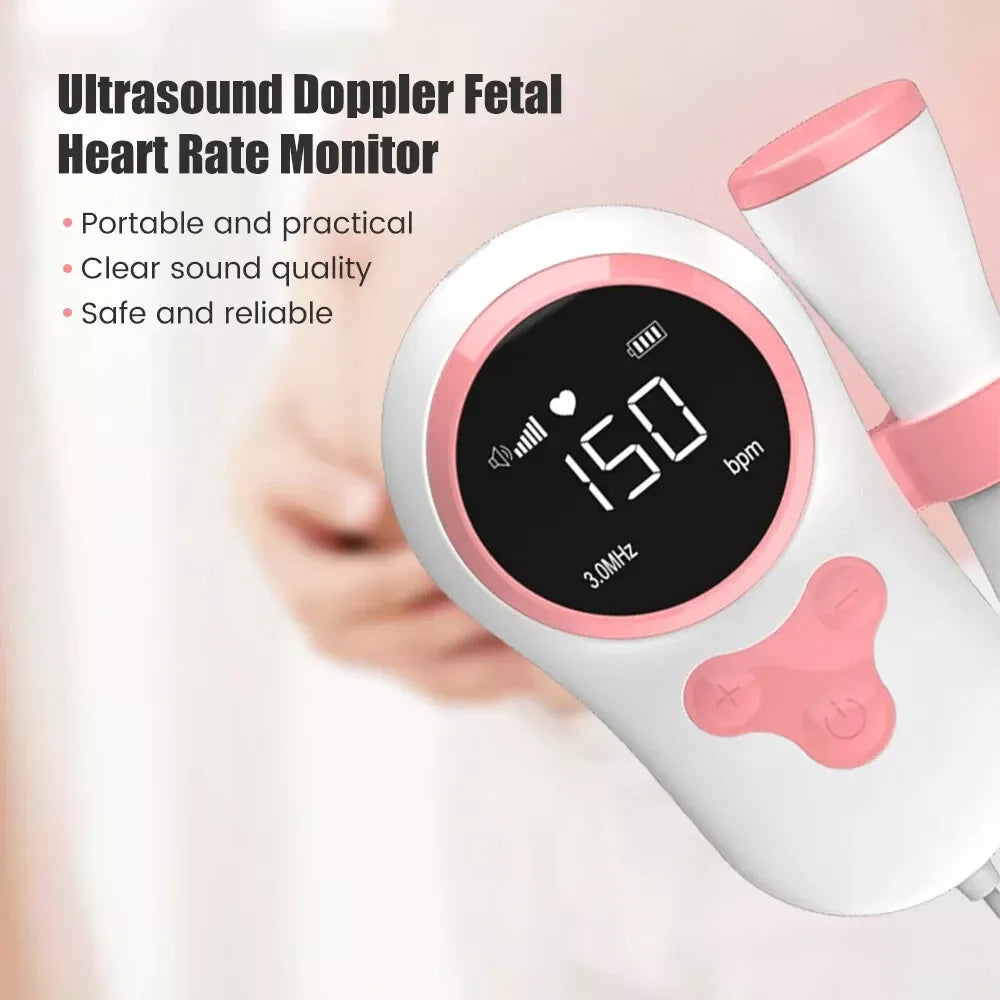 Fetal Doppler Baby Monitor Doppler for Pregnant Women 3MHZ No Radiation Grey