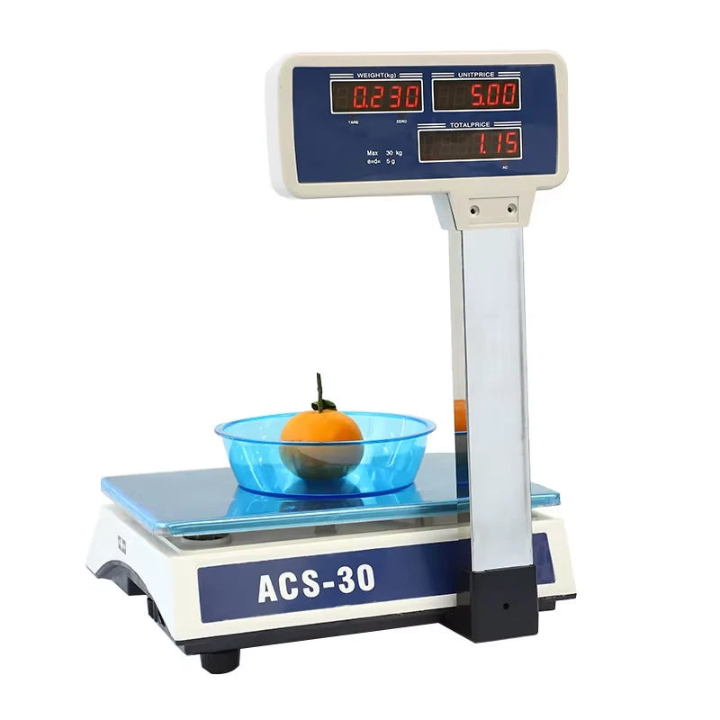 Scales Digital Price Computing Platform Electronic Balance Shop Postal 40kg x 5g ACS-40B