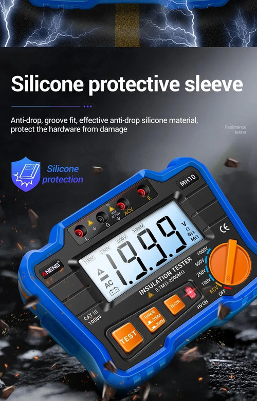 Insulation Resistance Meter Digital Megohmmeter Volt Tester Megger Voltmeter MH10