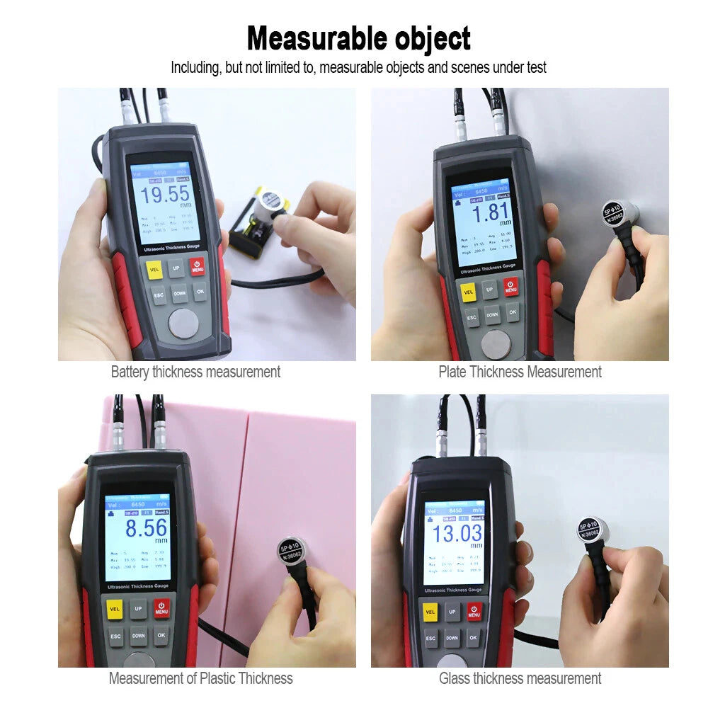 Ultrasonic Thickness Gauge Tester Coat Meter Width Car Paint WT130A