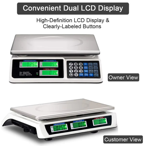Scale Digital Electronic Balance Food Pricing Store Market Weighing AC Power 40kg x 2g