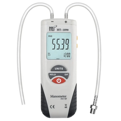 Manometer Digital Air Pressure Meter Differential Gas Tester Tool LCD Gauge HT-1890