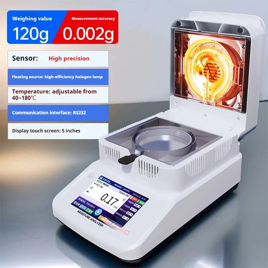 Halogen Moisture Meter Analyzer Measuring Instrument 120g x 0.002g