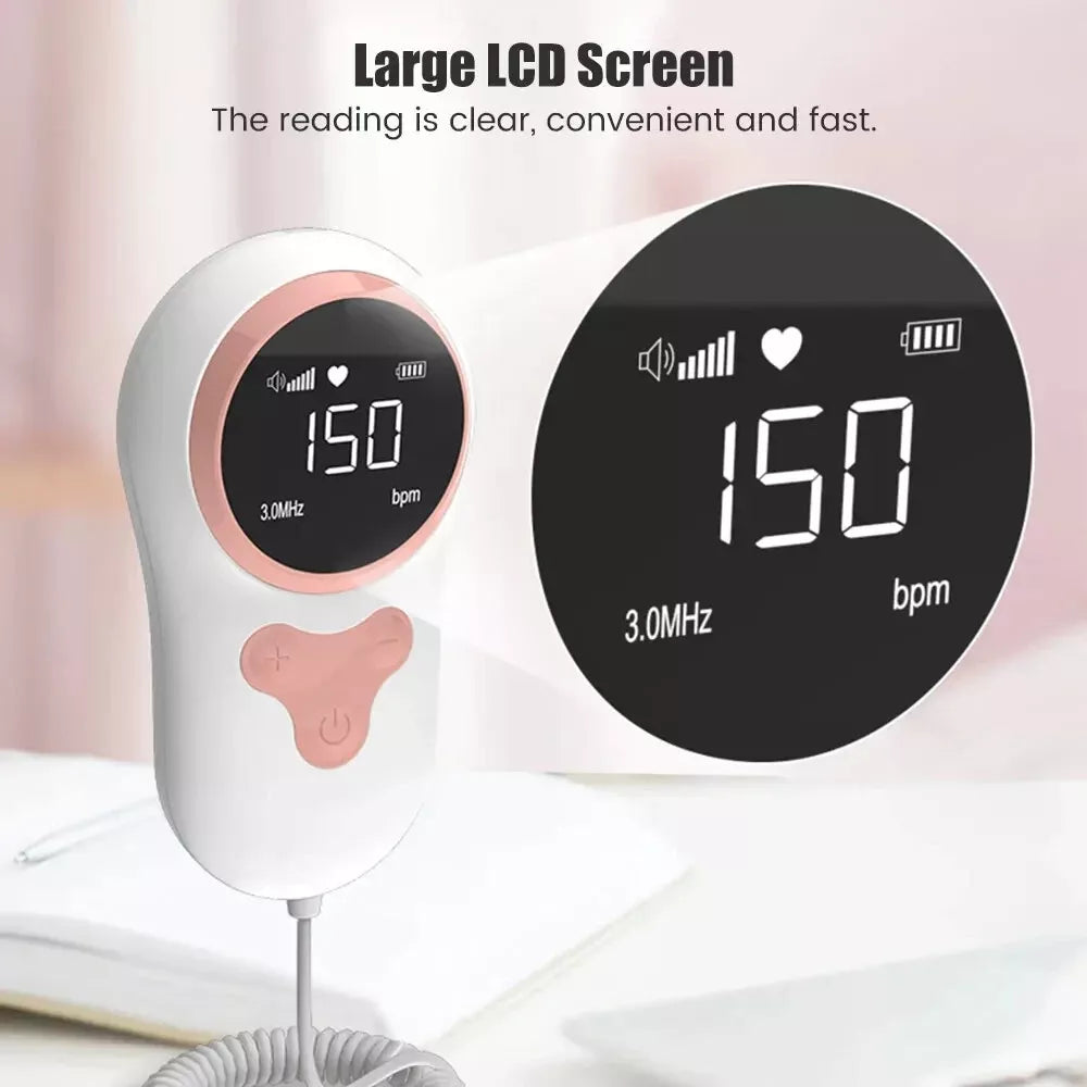 Fetal Doppler Baby Monitor Doppler for Pregnant Women 3MHZ No Radiation Grey