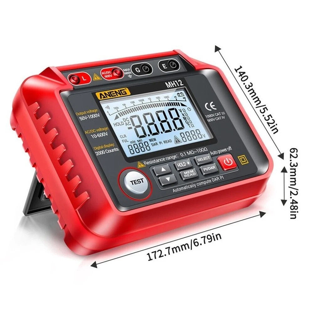 Insulation Resistance Meter Digital Megohmmeter Volt Tester Megger Voltmeter