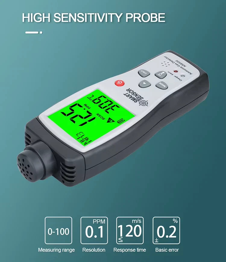 Ammonia Gas Meter Detector Detects Measures Reader Alarm Smart Meter AR8500