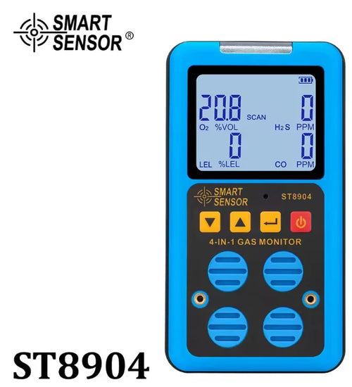 Hydrogen Sulfide Gas Meter O2 CO H20 LEL Alarm SMART SENSOR 4 IN 1