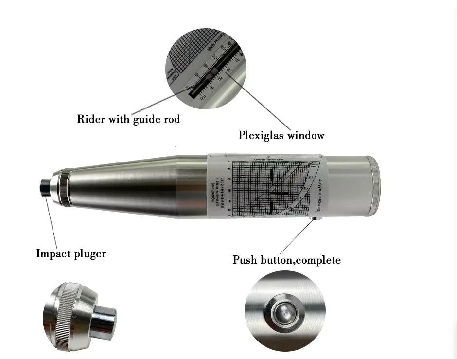 Concrete Test Hammer Resiliometer Rebound Test Hammer Schmidt Hammer Set ZC3-A