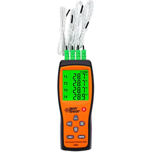 Thermometer Temperature Temp Meter K Type 4 Channel 1372°C SMART SENSOR AS887