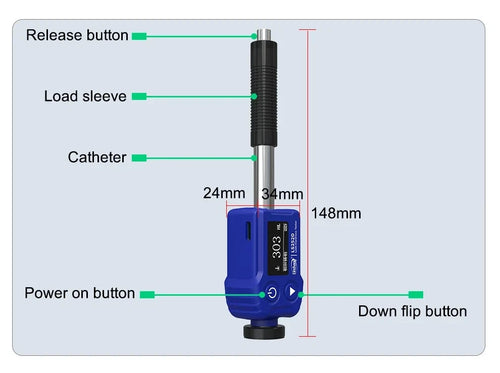 Leeb Hardness Tester Professional Durometer Impact Device Convert HRA/HRB/HRC