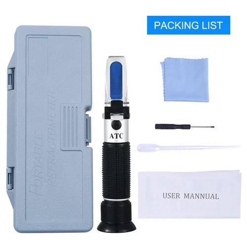 Refractometer 0-10% Brix ATC Handheld Tester for Sugar In Fruit Juice & Honey