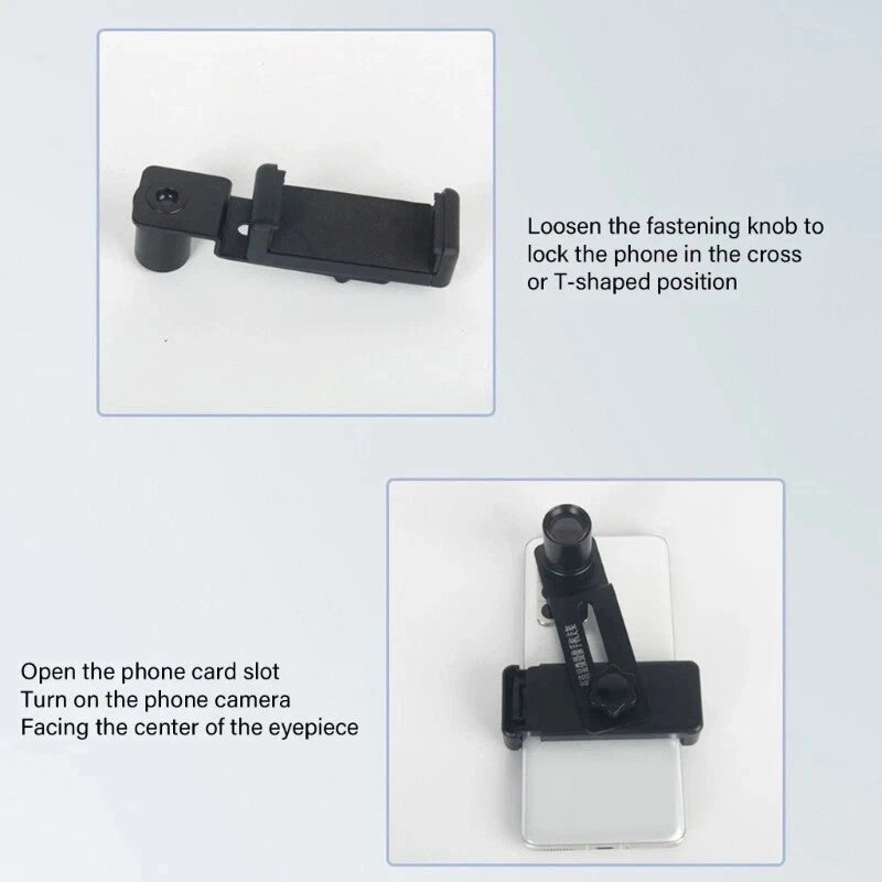 Phone Bracket Mount Clip for Stereo Biological Microscope 23.2mm Eyepiece 12.5X
