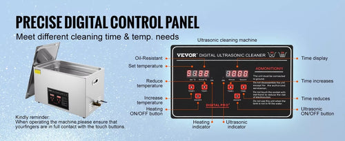 Ultrasonic Cleaning Bath 30L Digital Stainless Ultrasonic Cleaner Timer Heat