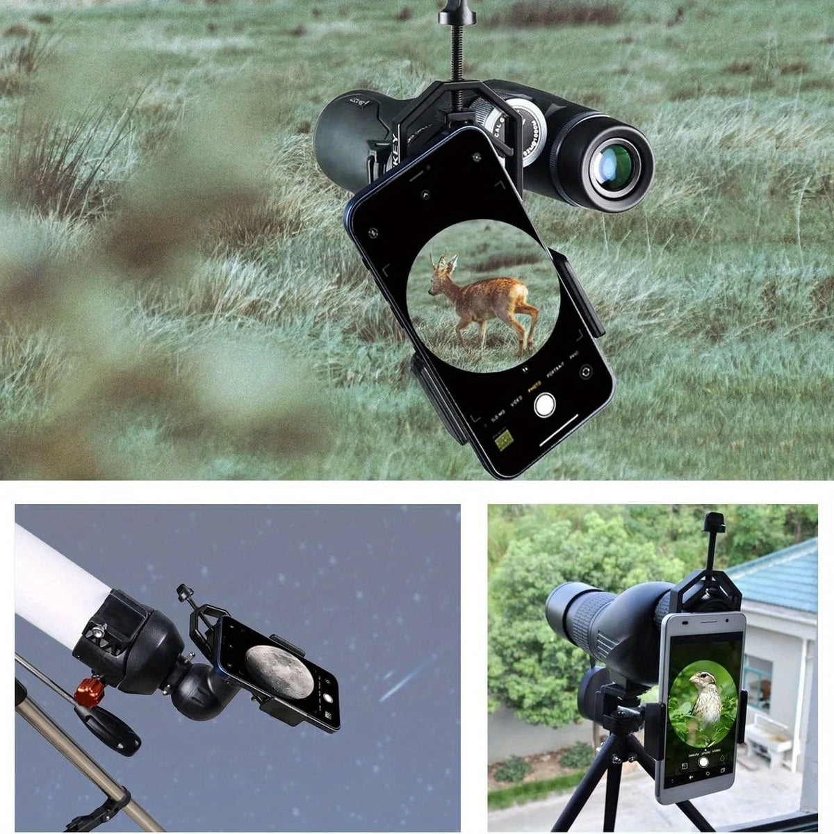 Microscope Telescope Binoculars Phone Adapter Smartphone Scope Mount Holder