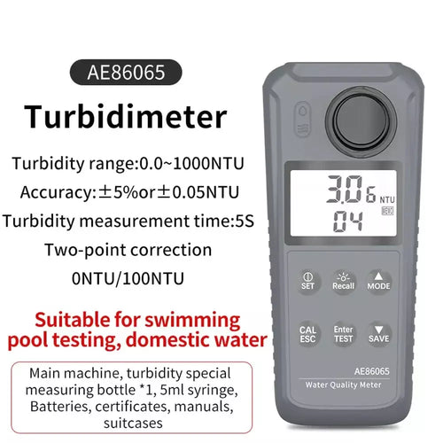 Turbidity Meter Turbidimeter Measures Digital Tester Analyzer 0-1000NTU AE86065