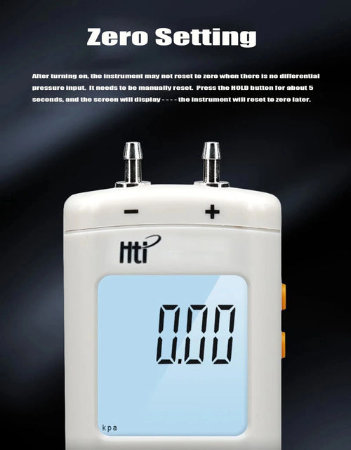 Manometer Digital Air Pressure Meter Differential Gas Tester Tool LCD Gauge 10 PSI & Under HT-1895