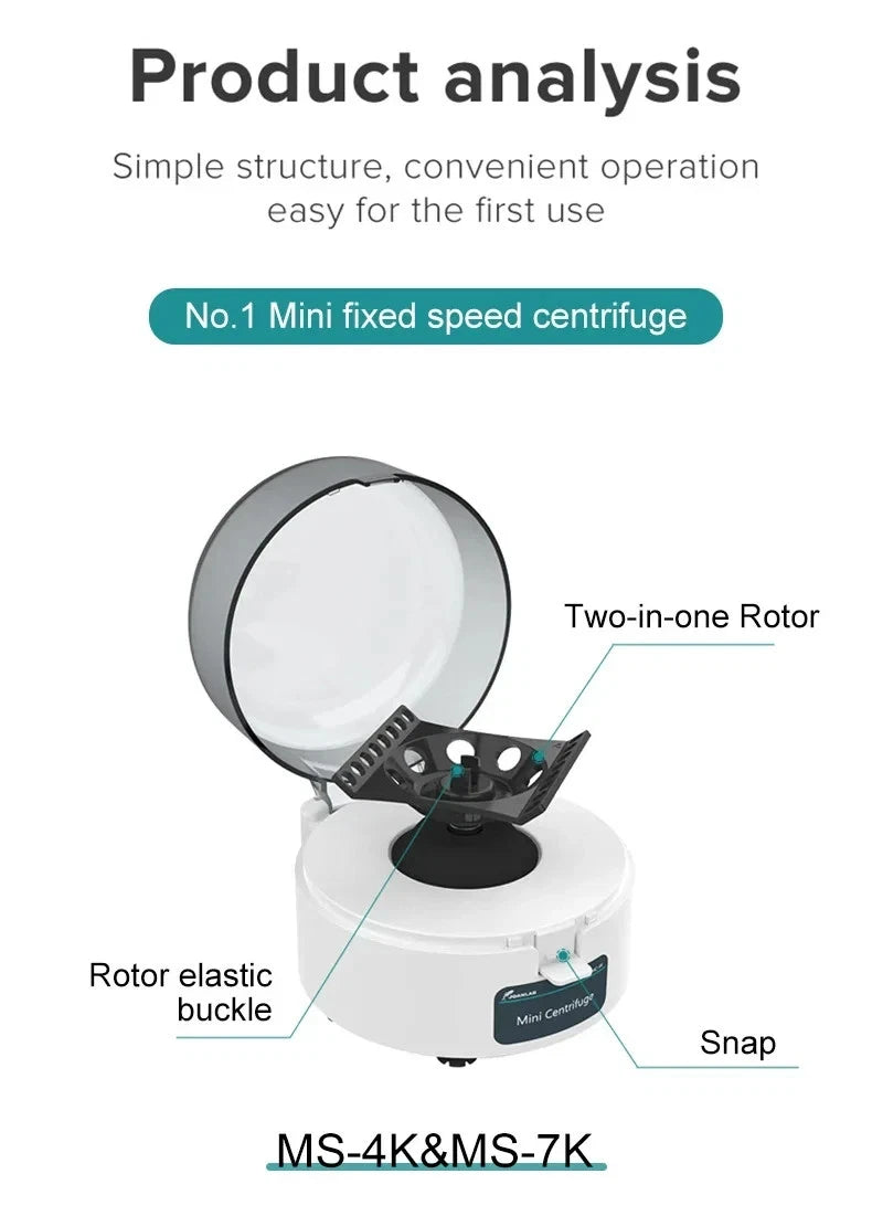 Centrifuge Machine Digital High-Speed Plasma Lab Microcentrifuge 4000rpm MS-4K