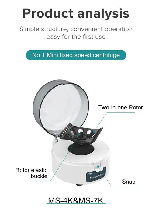 Centrifuge Machine Digital High-Speed Plasma Lab Microcentrifuge 4000rpm MS-4K