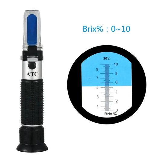 Refractometer 0-10% Brix ATC Handheld Tester for Sugar In Fruit Juice & Honey