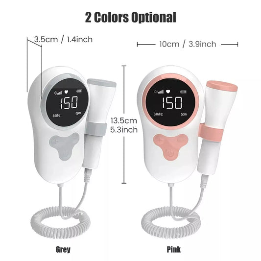 Fetal Doppler Baby Monitor Doppler for Pregnant Women 3MHZ No Radiation Grey