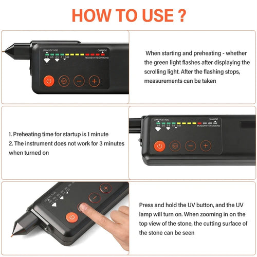 Diamond Tester Jeweler Tool Portable Gemstone Testing Device KD-MD1