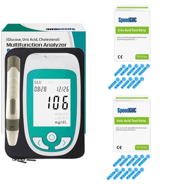 Uric Acid Blood Monitor Meter Tester 50 Test Strips & 50 Lancets Includes Lancet