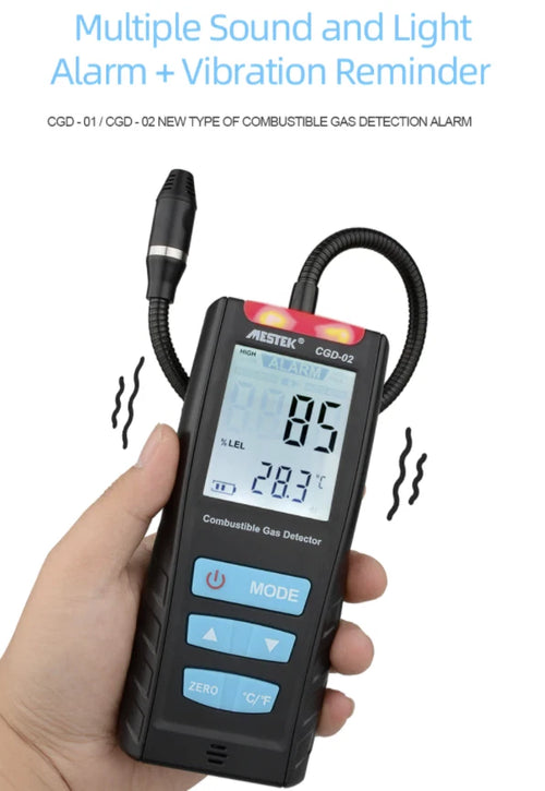 Gas Leak Detector Combustible Flammable Natural Gas Tester Meter Air Analyzer CGD-02