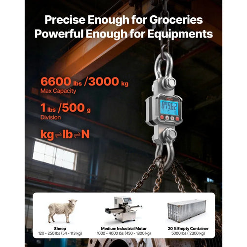 Scale Hanging LCD Digital 3 Ton 3000KG x 0.500KG High Precision Portable Crane scale