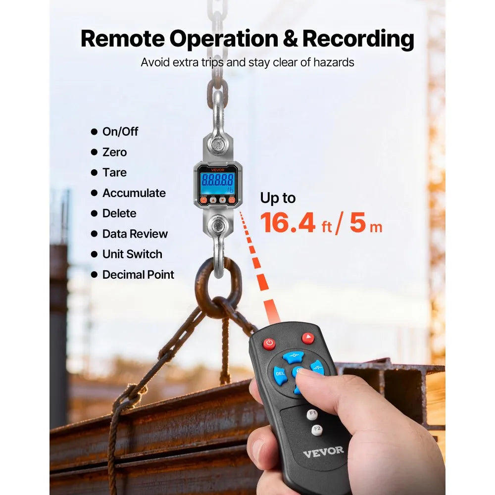 Scale Hanging LCD Digital 3 Ton 3000KG x 0.500KG High Precision Portable Crane scale
