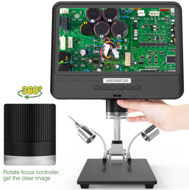 Microscope Digital 8.5 Inch LCD 5X-1200X Stereo LCD Display Screen 1080P