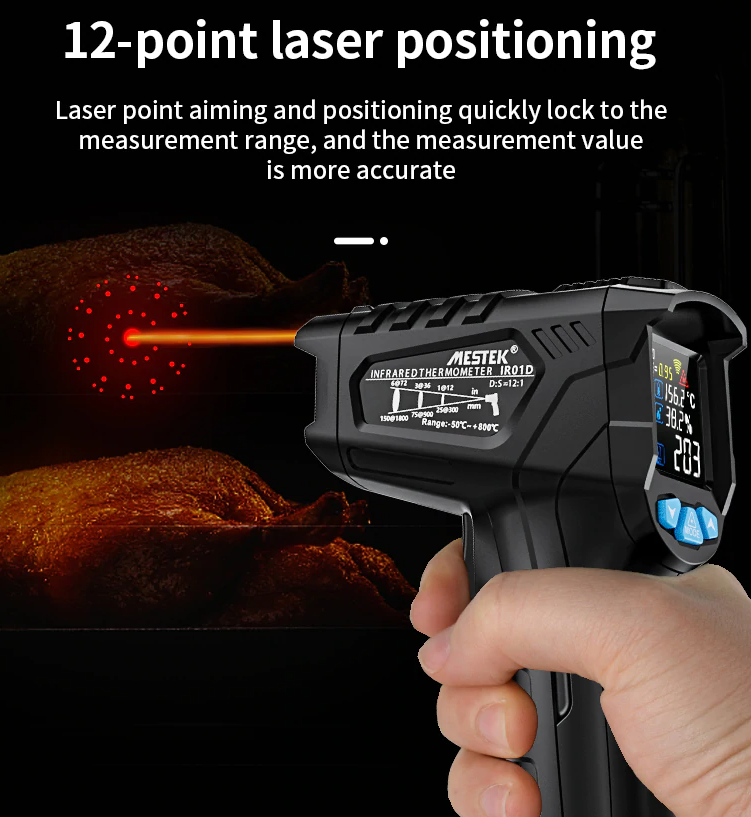 Non Contact -50 to 550°C Humidity Temperature Infrared Thermometer IR Laser Gun