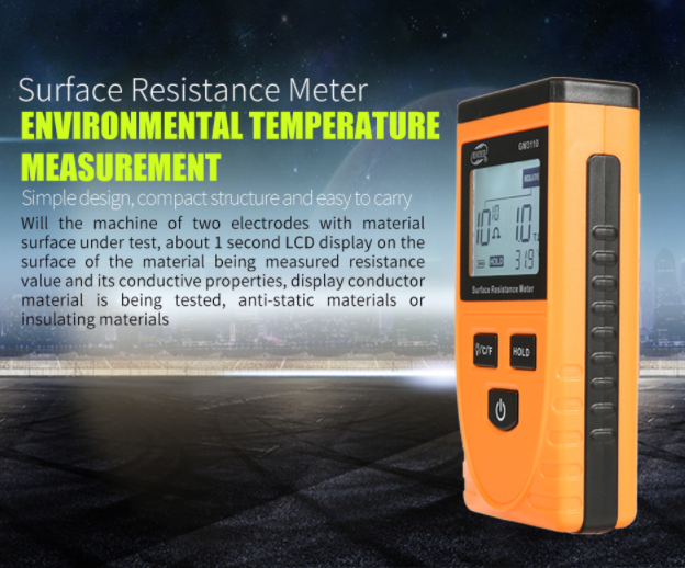Surface Resistance Meter Tester & Temperature Measurement Anti-Static Resistance