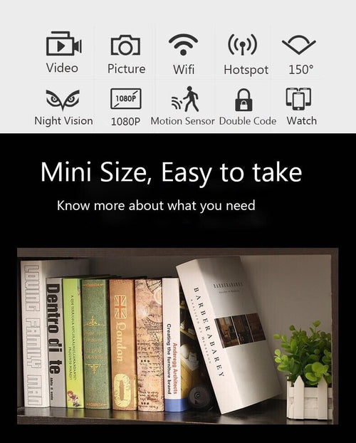 Mini Camera Wireless Security Remote Control Surveillance Night Camcorder 1080P