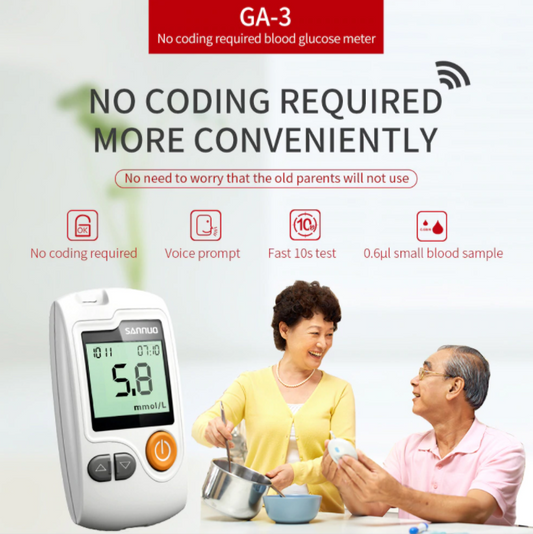Blood Glucose Monitor Diabetes Testing Blood Sugar Meter 100 Test Strip & Lancet