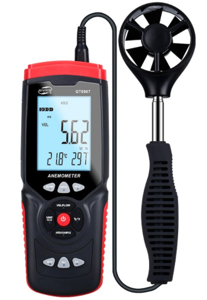 Anemometer Data Logger Wind Speed Air Flow Temperature Meter Tester Measures