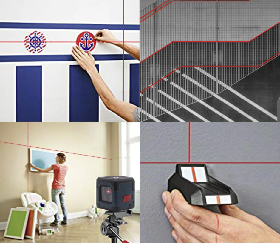 Self Leveling Laser Level Cross Line Measuring Range 50ft Vertical Horizontal