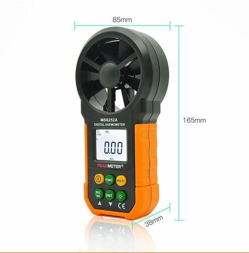 Anemometer Digital Wind Speed Air Volume Temperature Measuring Meter PM6252A