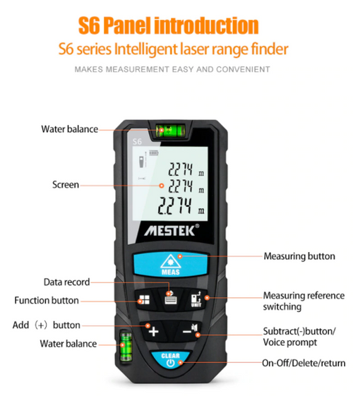 Laser Distance Meter Measurement 50m Rangefinder Digital Measuring Tape Range