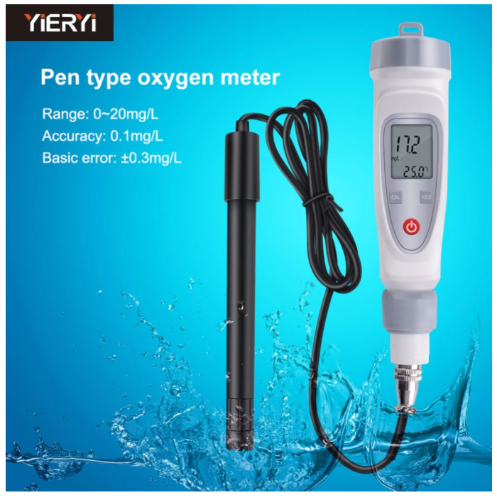 Dissolved DO Oxygen Meter Portable Probe Tester LCD ATC Range 0-20mg/l JPB-70A