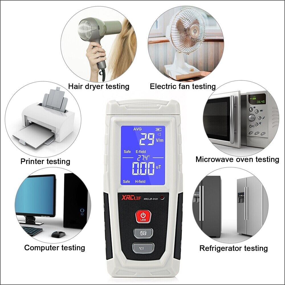 Electromagnetic Radiation Detector EMF Meter Field Tester Emission Dosimeter