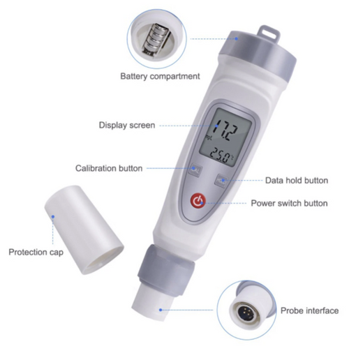 Dissolved DO Oxygen Meter Portable Probe Tester LCD ATC Range 0-20mg/l JPB-70A